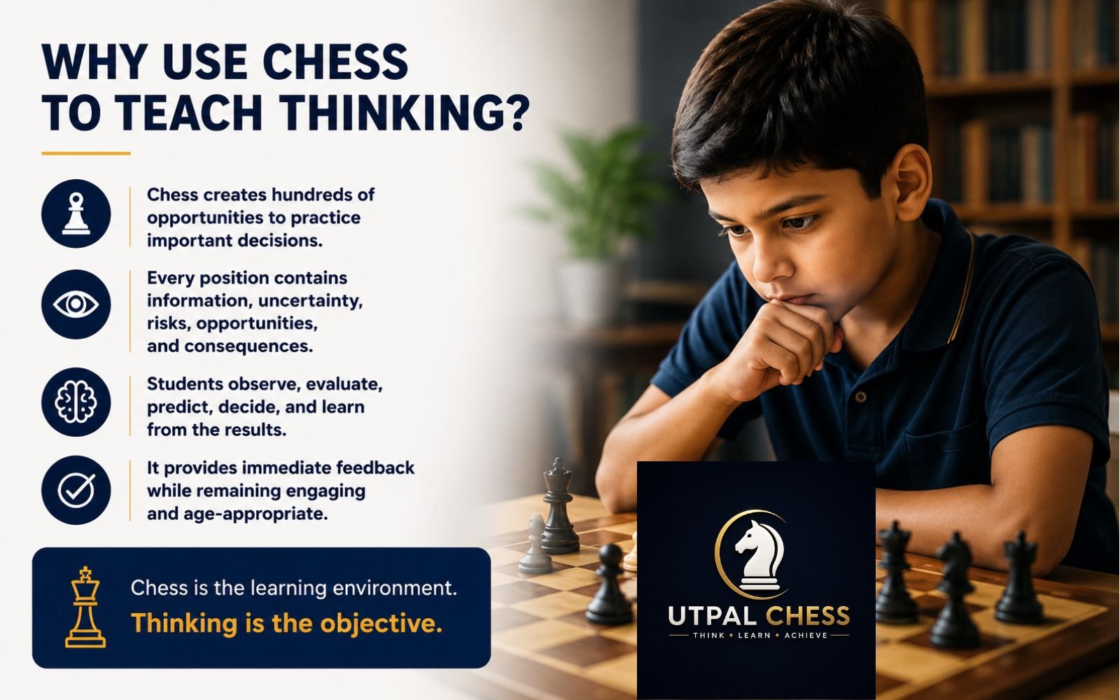 Why Chess Teaches Thinking Skills Child developing planning and decision-making skills through chess